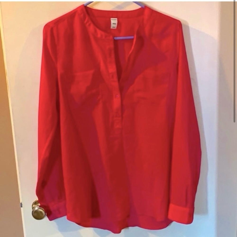 Old Navy Bright Pink Lightweight Long Sleeve Blouse